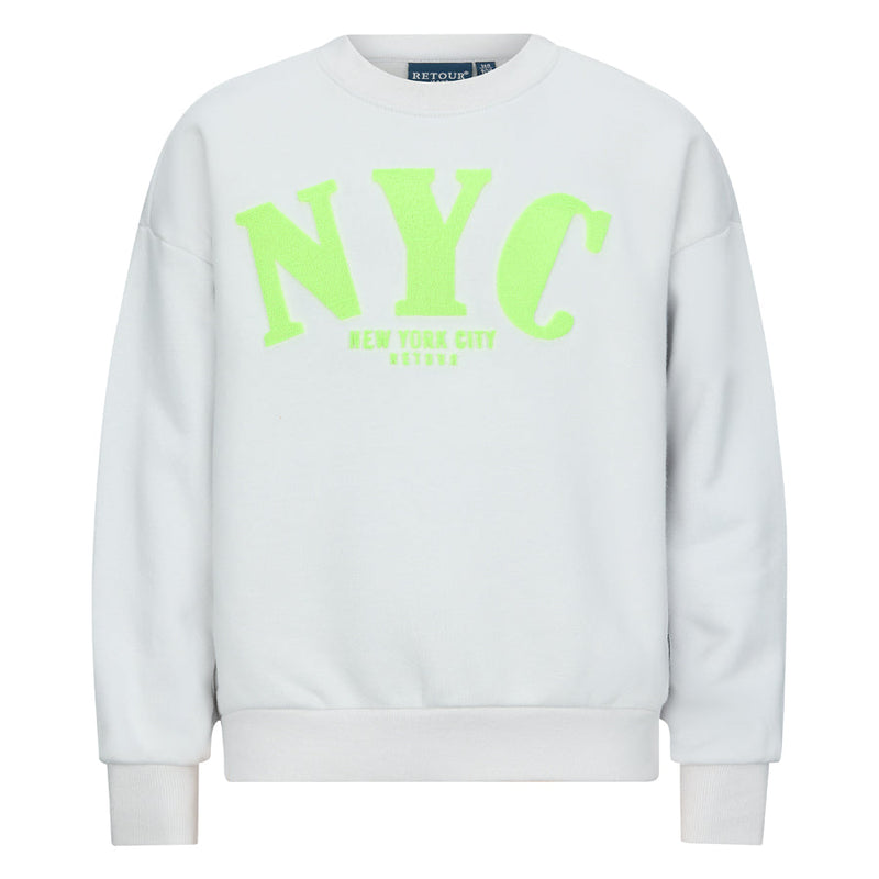 Meisjes Crewneck sweater Isolde van RETOUR in de kleur light grey in maat 182-188.