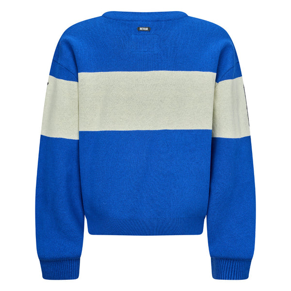 Meisjes Knitted sweater Véline van RETOUR in de kleur cobalt in maat 182-188.