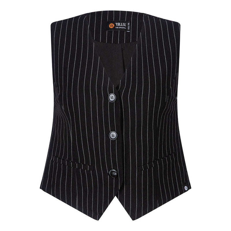 Meisjes Striped Gilet van Rellix in de kleur Black in maat 176.