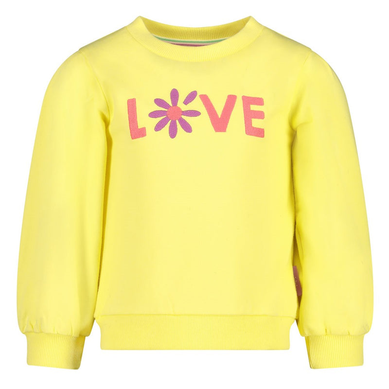 Meisjes Sweater - Picknick Perfect van Jubel in de kleur Geel in maat 128.