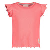 Meisjes T-shirt rib - Picknick Perfect van Jubel in de kleur Koraal in maat 128.