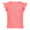 Meisjes T-shirt rib - Picknick Perfect van Jubel in de kleur Koraal in maat 128.
