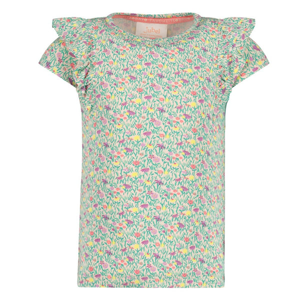 Meisjes T-shirt AOP - Picknick Perfect van Jubel in de kleur Groen in maat 128.