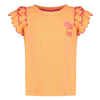 Meisjes T-shirt ruches - Samba Shake van Jubel in de kleur Oranje in maat 128.