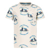 Jongens T-shirt AOP - The Good Life van Sturdy in de kleur Off white in maat 128.