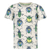 Jongens T-shirt AOP - Explore More van Sturdy in de kleur Off white melange in maat 128.