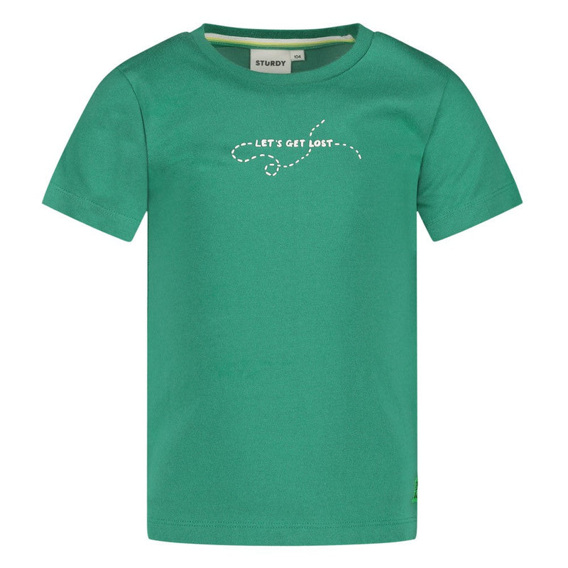 Jongens T-shirt - Explore More van Sturdy in de kleur Groen in maat 128.