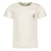 Jongens T-shirt - Explore More van Sturdy in de kleur Off white melange in maat 128.