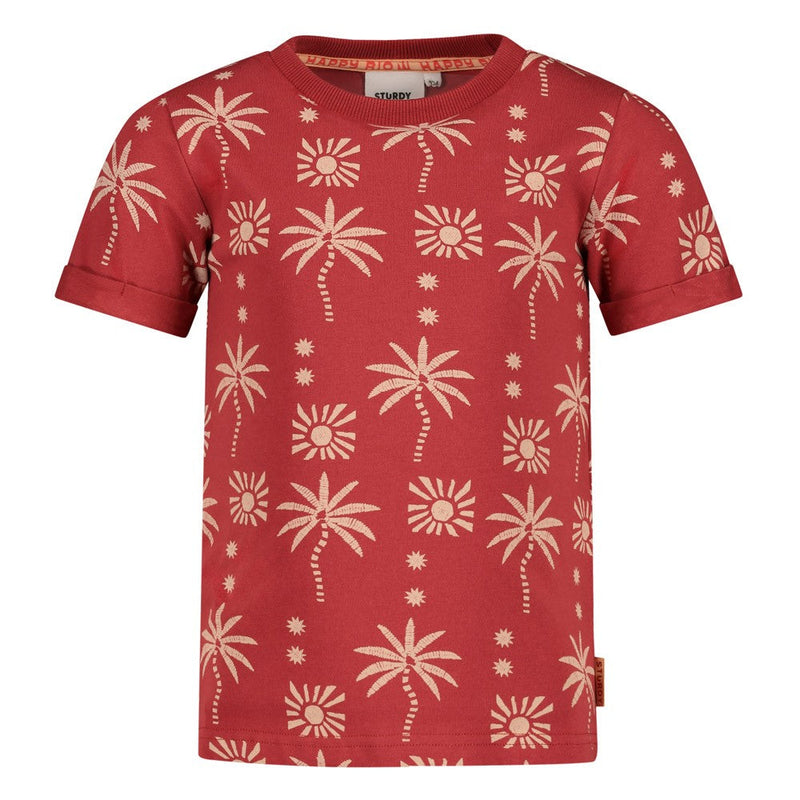 Jongens T-shirt AOP - Happy Rio van Sturdy in de kleur Brique in maat 128.