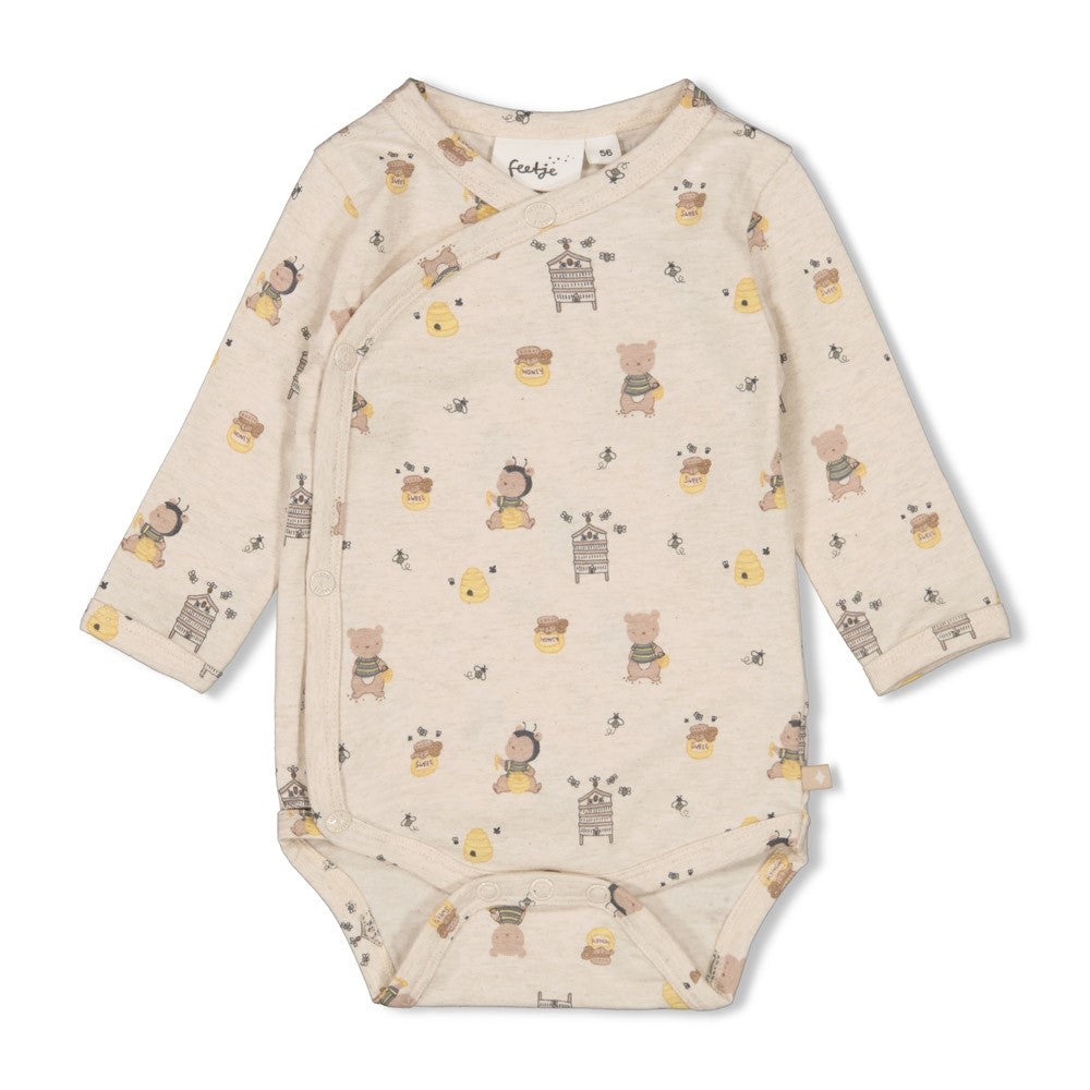 Feetje Wikkelromper AOP - Honey Bear
