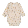 Unisexs Wikkelromper AOP - Honey Bear van Feetje in de kleur Offwhite melange in maat 62.