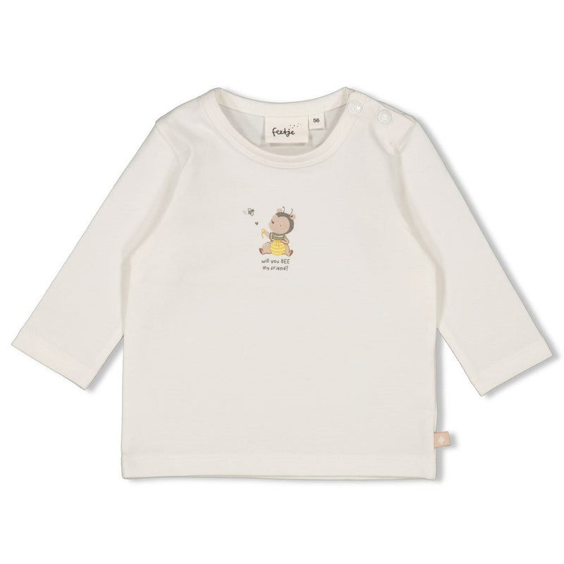 Unisexs Longsleeve - Honey Bear van Feetje in de kleur Offwhite in maat 62.