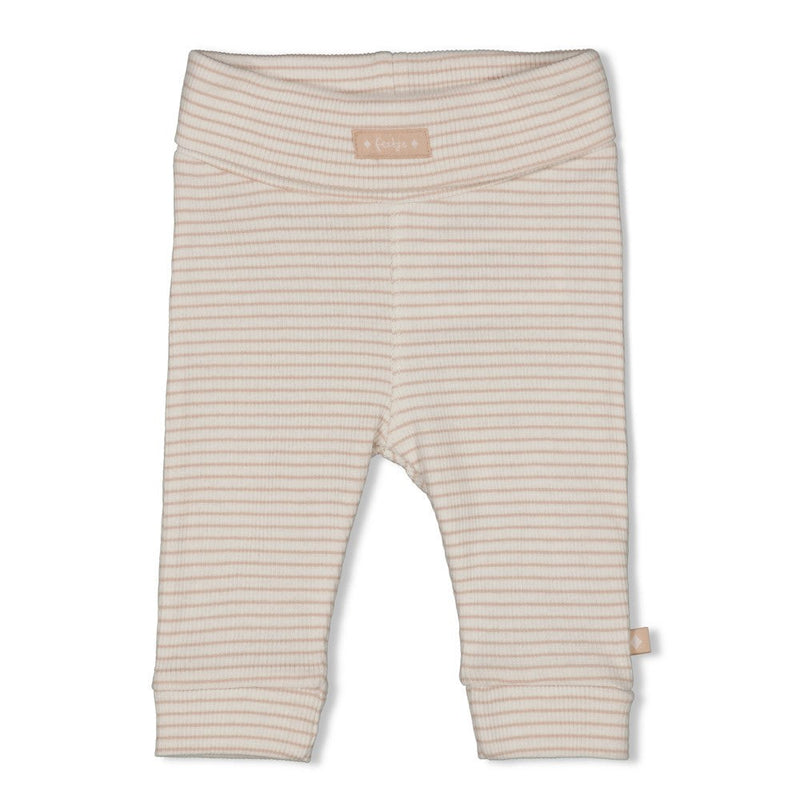 Unisexs Broek rib met streep - Honey Bear van Feetje in de kleur Zand in maat 62.
