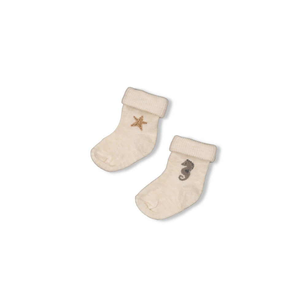 Unisexs Sokken - Sea Sweeties van Feetje in de kleur Offwhite melange in maat 50-56.