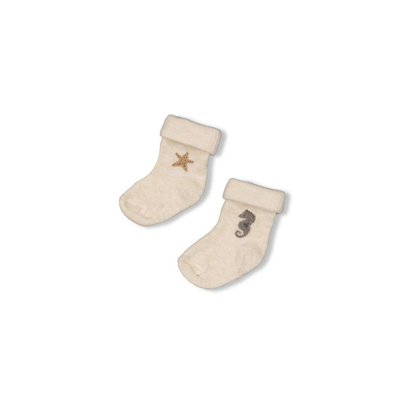 Unisexs Sokken - Sea Sweeties van Feetje in de kleur Offwhite melange in maat 50-56.