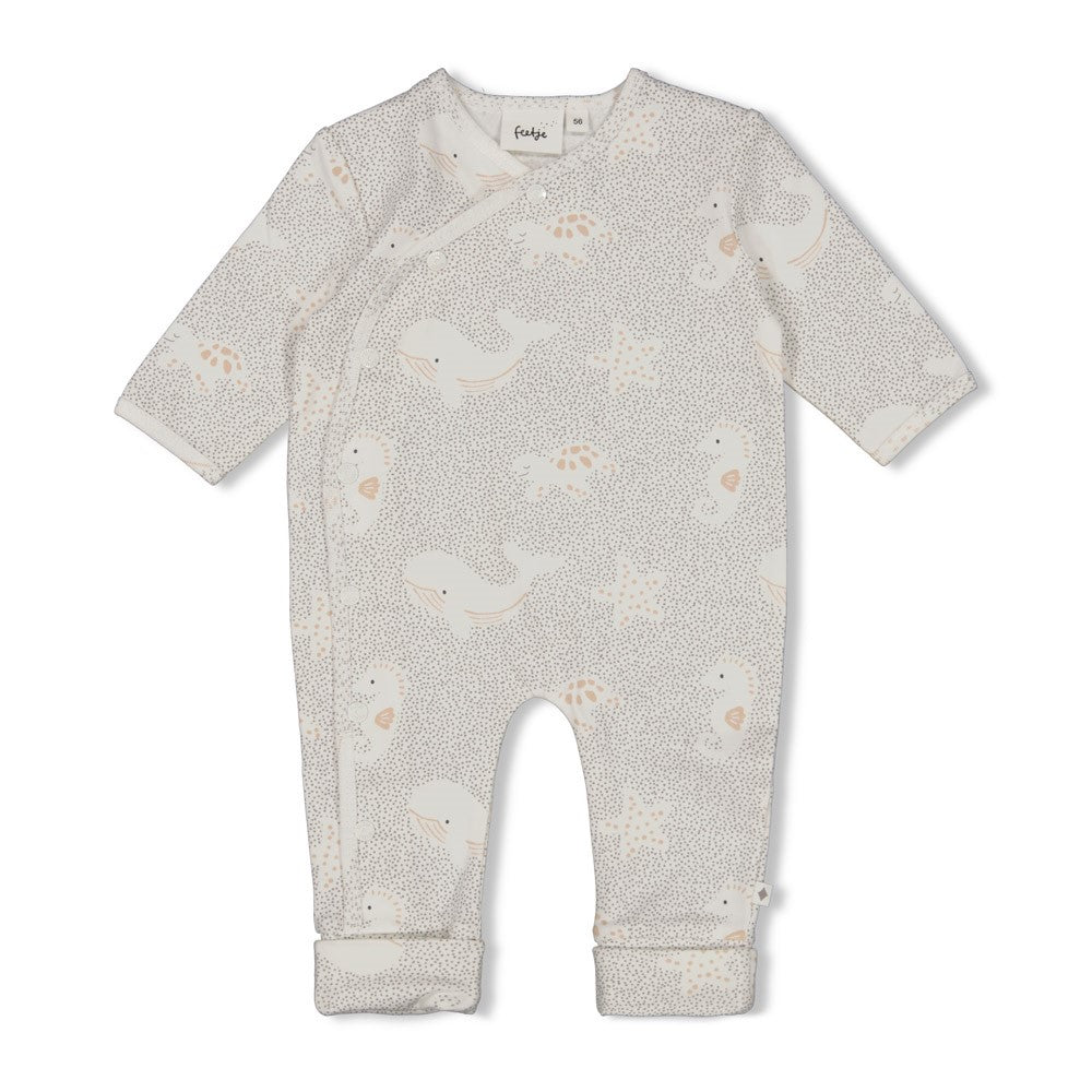 Unisexs Pak omslagvoet AOP - Sea Sweeties van Feetje in de kleur Grijs in maat 62.