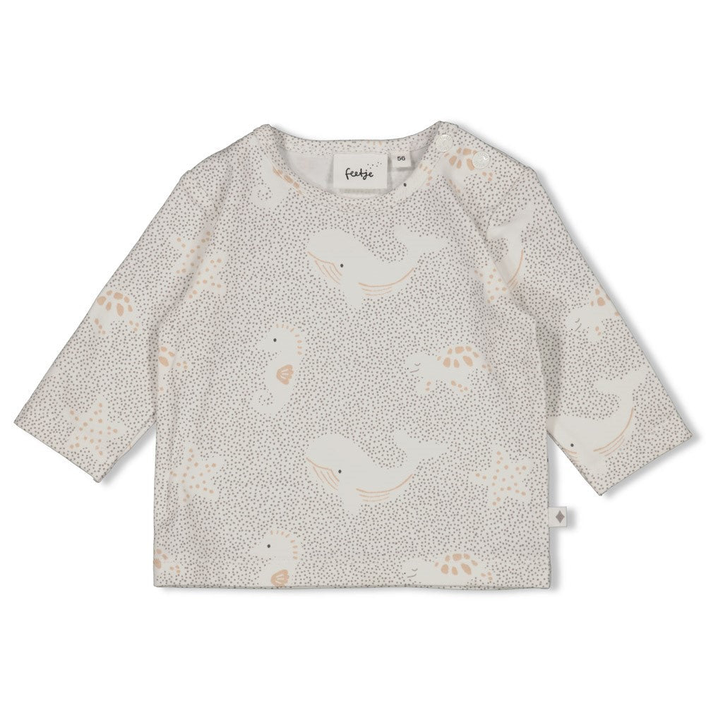 Unisexs Longsleeve AOP - Sea Sweeties van Feetje in de kleur Grijs in maat 62.