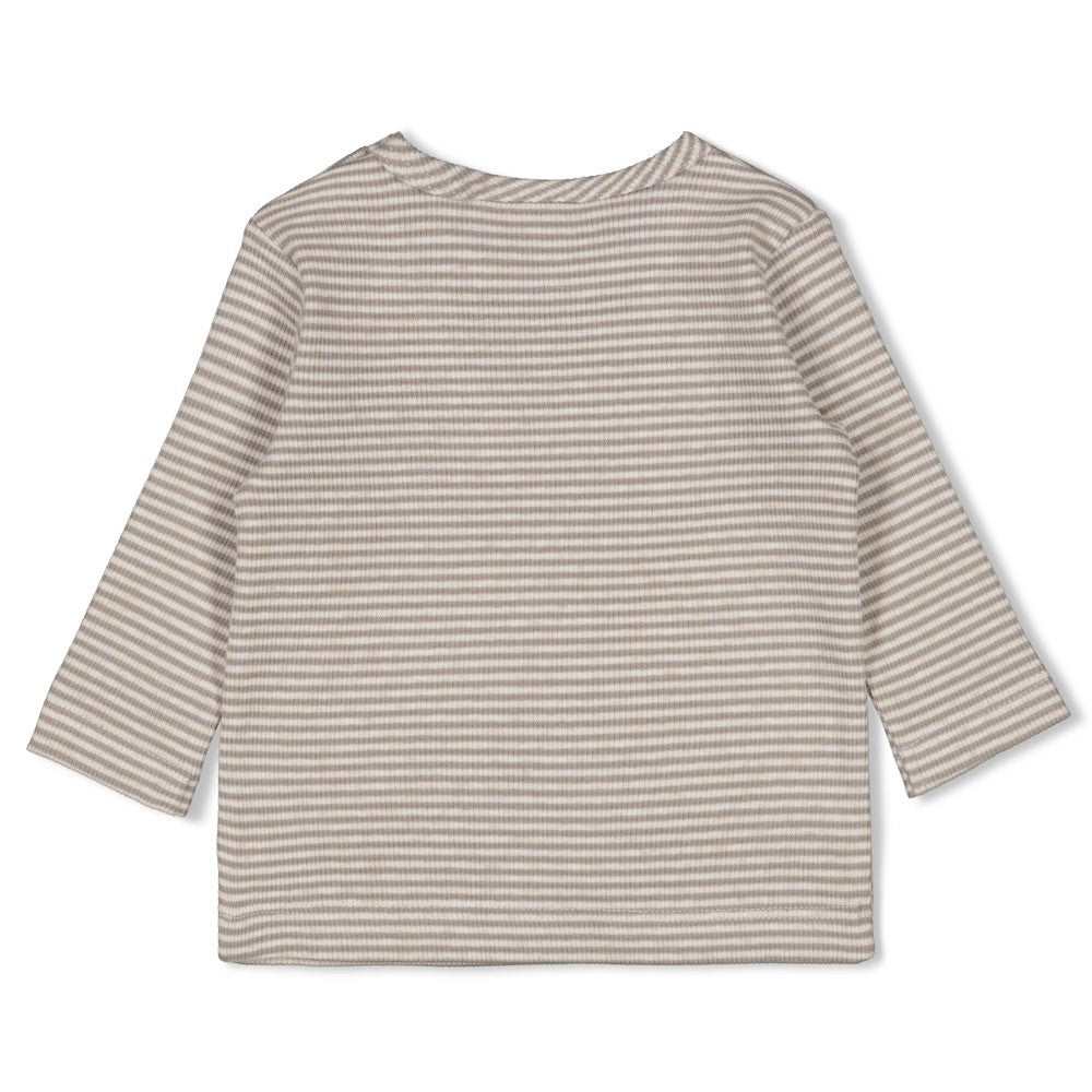 Unisexs Longsleeve rib met streep - Sea Sweeties van Feetje in de kleur Grijs in maat 62.