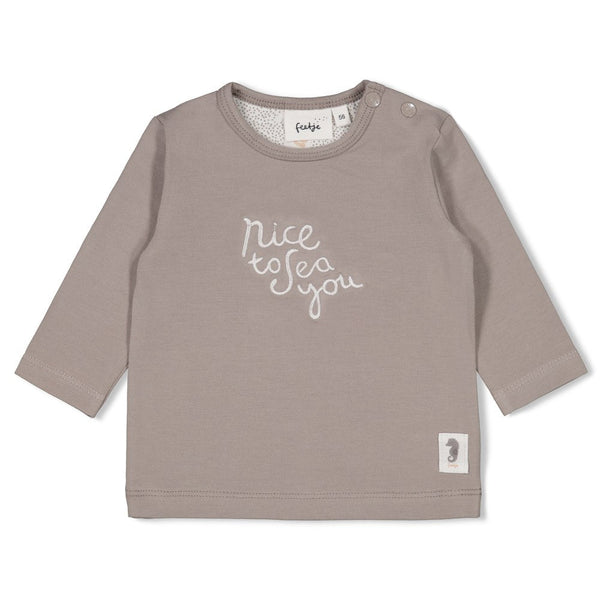 Unisexs Longsleeve - Sea Sweeties van Feetje in de kleur Grijs in maat 62.