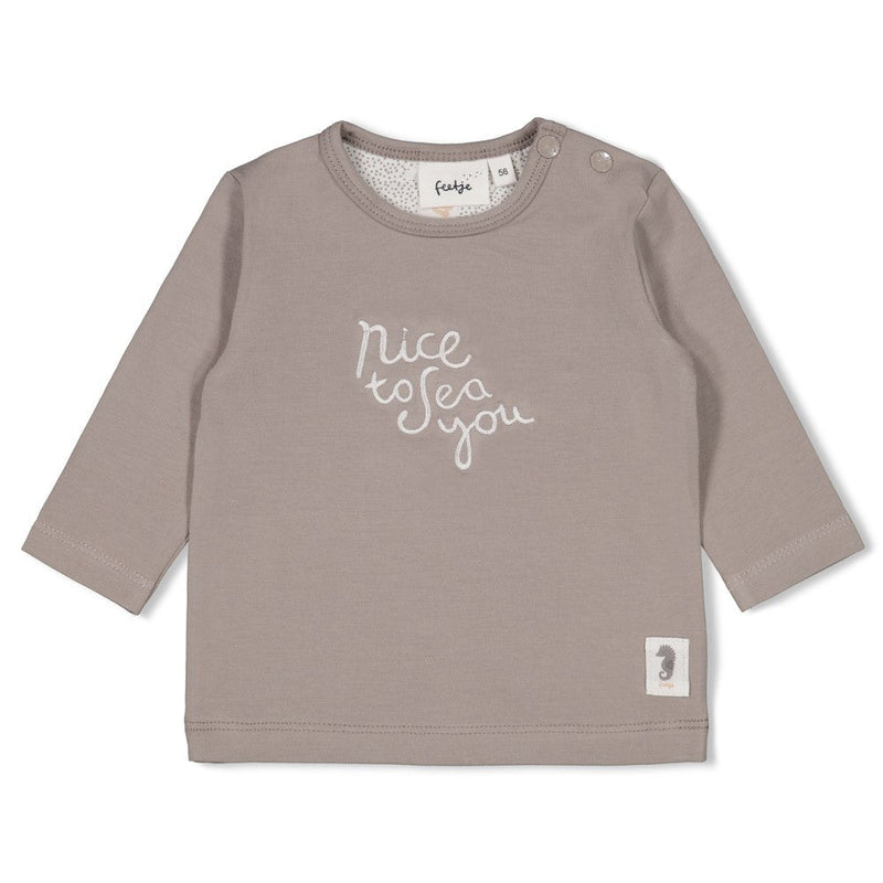 Unisexs Longsleeve - Sea Sweeties van Feetje in de kleur Grijs in maat 62.