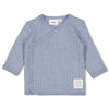 Jongens Overslagshirt rib - Blue Ocean van Feetje in de kleur Blauw melange in maat 62.