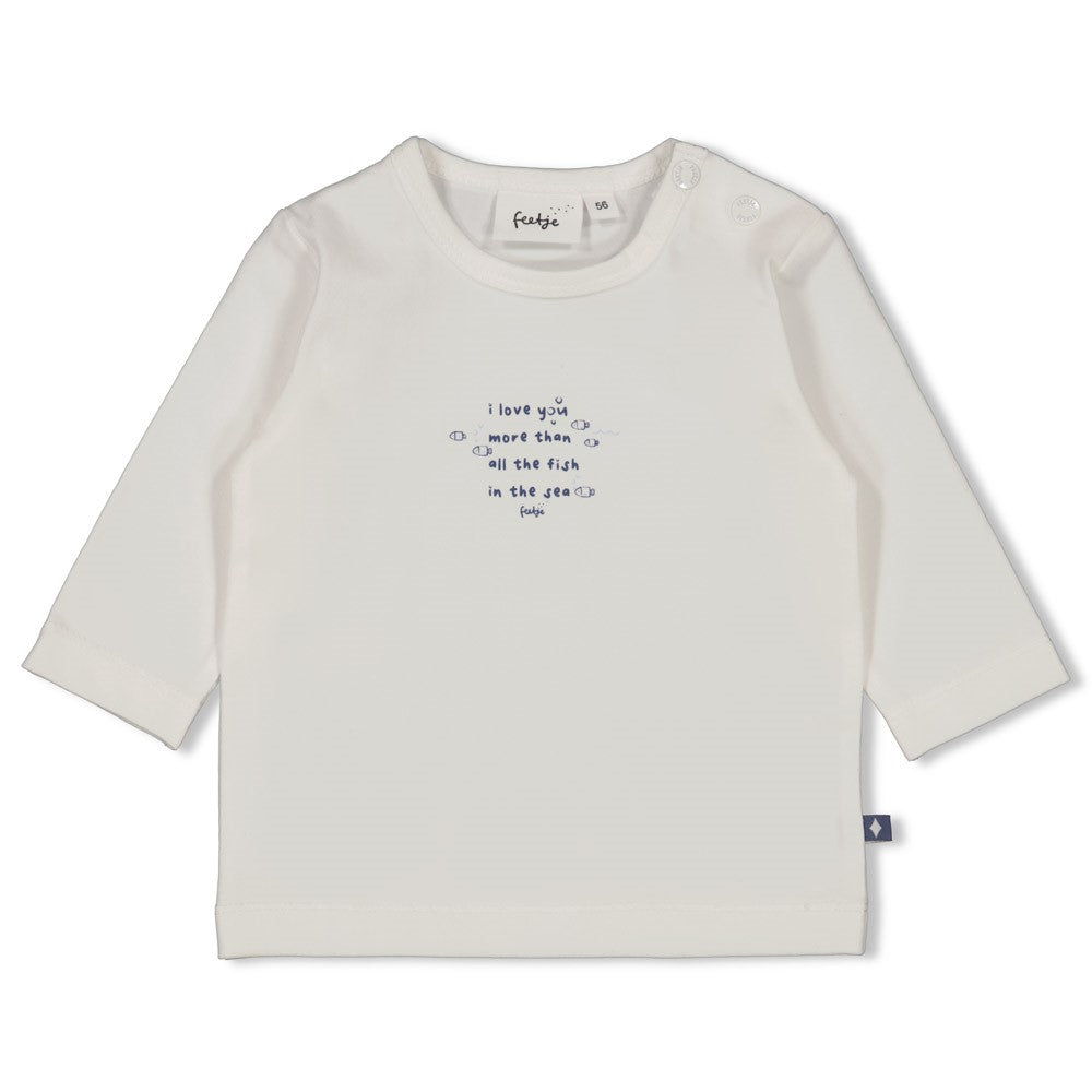 Jongens Longsleeve - Blue Ocean van Feetje in de kleur Offwhite in maat 62.
