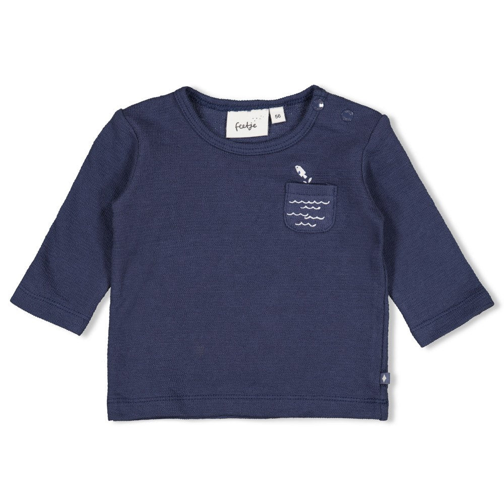 Jongens Longsleeve - Blue Ocean van Feetje in de kleur Indigo in maat 62.