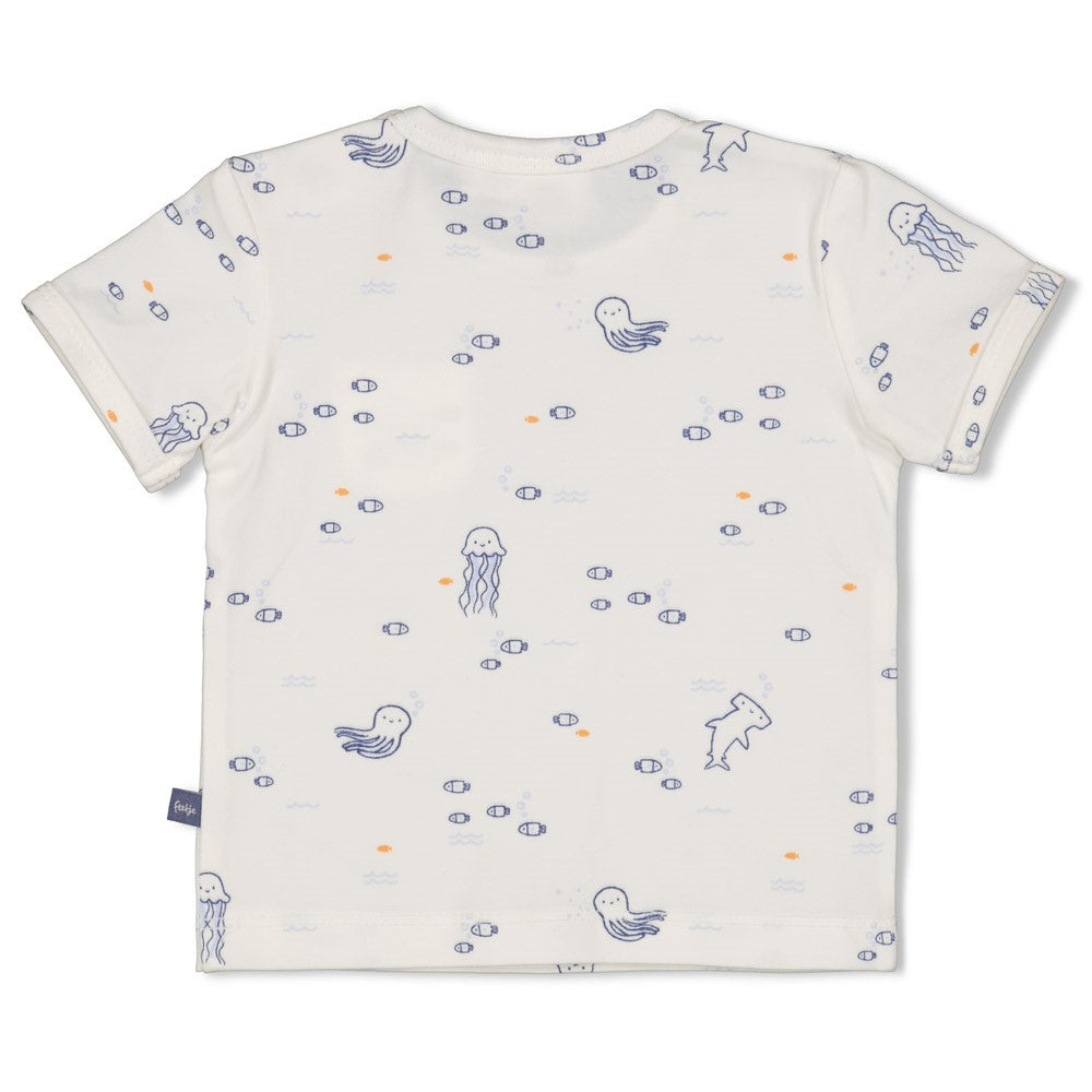 Jongens T-shirt AOP - Blue Ocean van Feetje in de kleur Offwhite in maat 62.