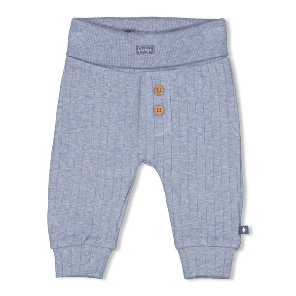 Jongens Broek rib - Blue Ocean van Feetje in de kleur Blauw melange in maat 62.