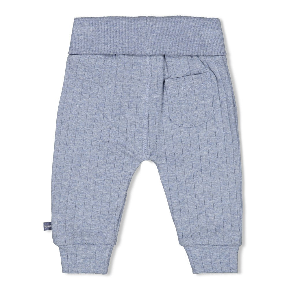 Jongens Broek rib - Blue Ocean van Feetje in de kleur Blauw melange in maat 62.