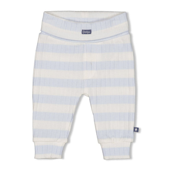 Jongens Broek rib met streep - Blue Ocean van Feetje in de kleur Blauw in maat 62.