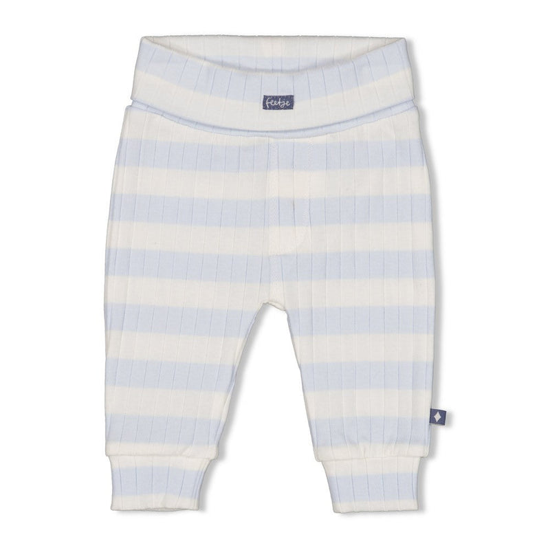 Jongens Broek rib met streep - Blue Ocean van Feetje in de kleur Blauw in maat 62.