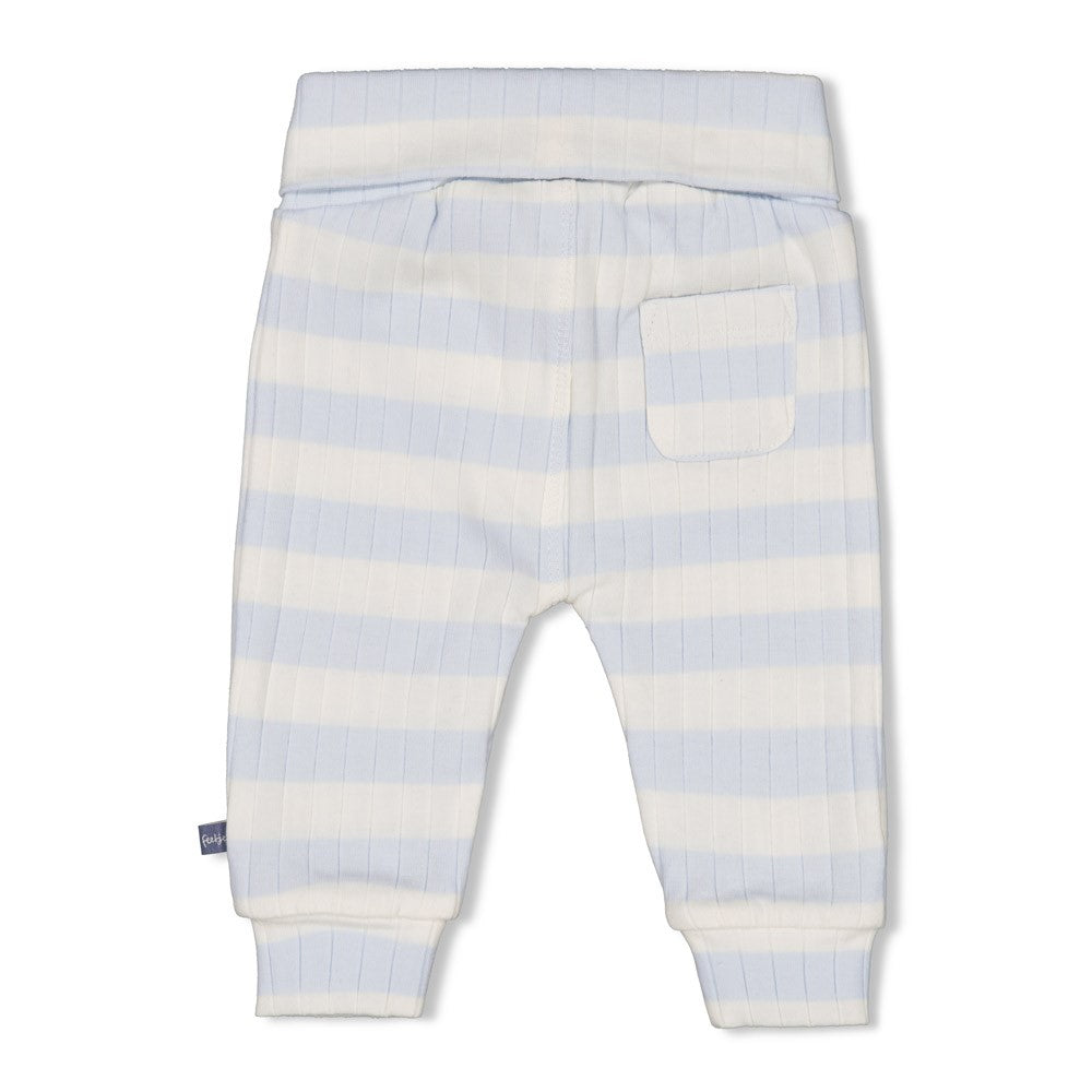 Jongens Broek rib met streep - Blue Ocean van Feetje in de kleur Blauw in maat 62.