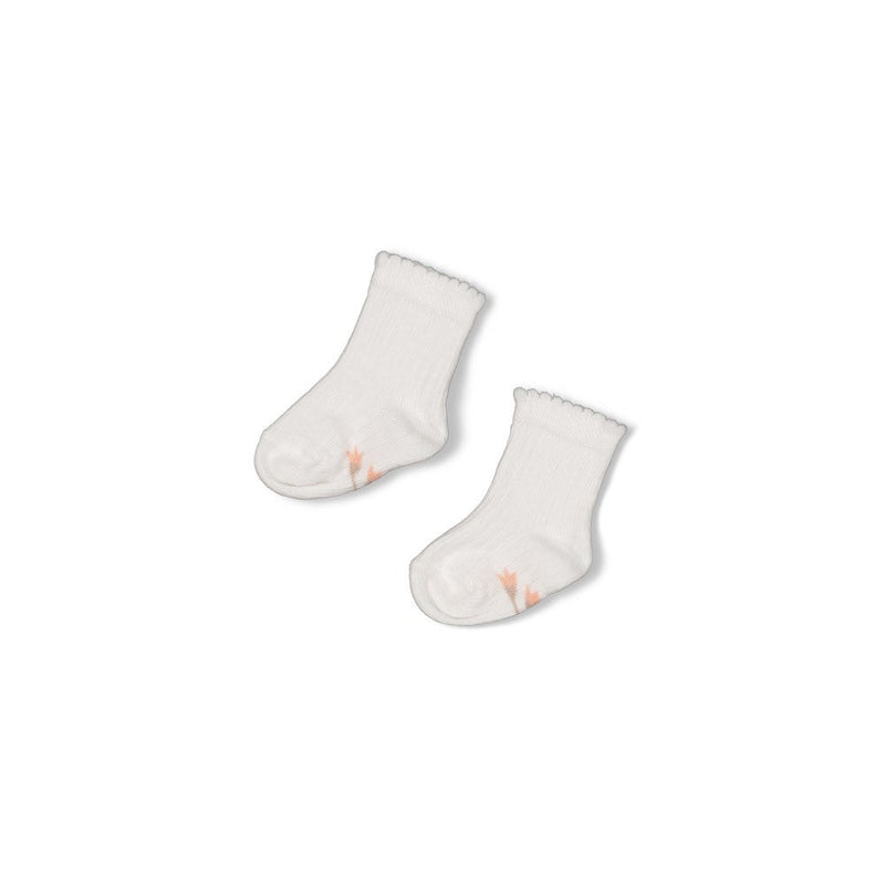 Meisjes Sokken - Delicate Flower van Feetje in de kleur Offwhite in maat 50-56.