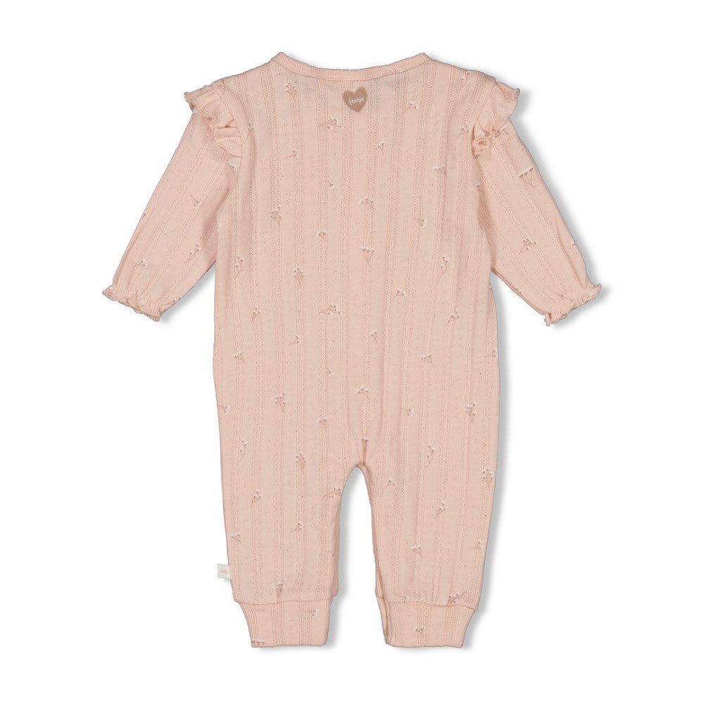 Meisjes Pak pointelle rib AOP - Delicate Flower van Feetje in de kleur l.Roze in maat 62.