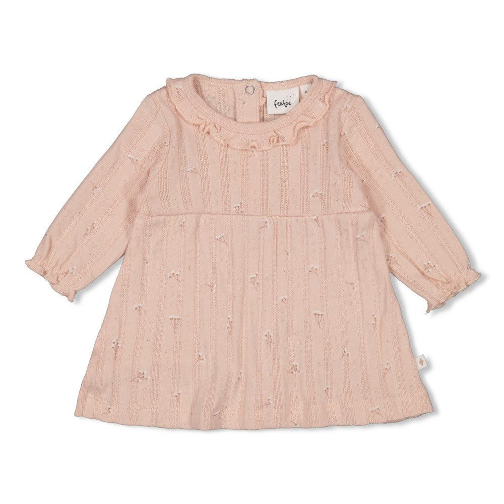 Feetje Jurk pointelle rib AOP - Delicate Flower