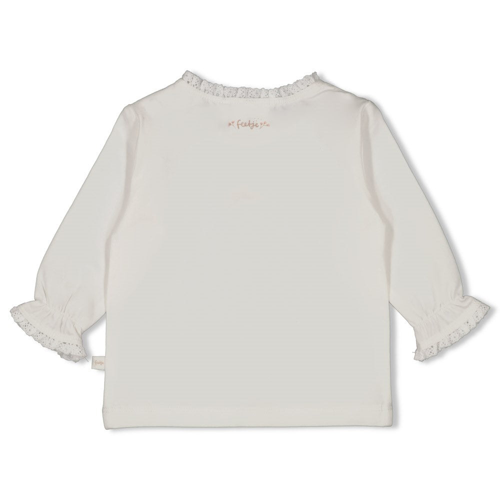 Meisjes Longsleeve - Delicate Flower van Feetje in de kleur Offwhite in maat 62.