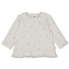 Meisjes Longsleeve ruches crinkle AOP - Delicate Flower van Feetje in de kleur Offwhite in maat 62.