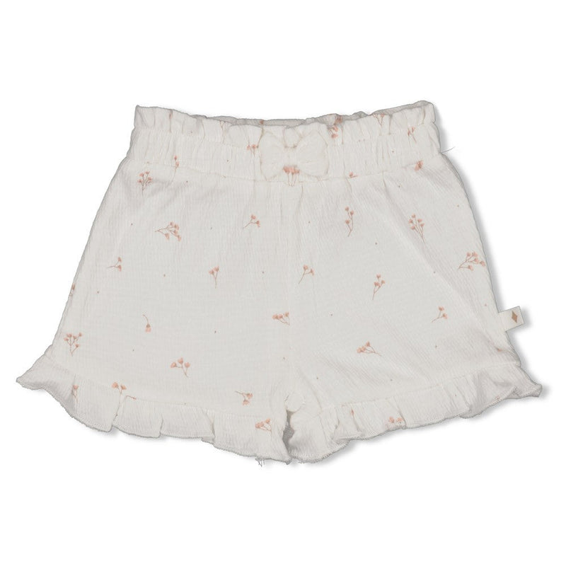 Meisjes Short crinkle ruches AOP - Delicate Flower van Feetje in de kleur Offwhite in maat 62.