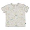 Jongens T-shirt AOP - You Croc my World van Feetje in de kleur Offwhite in maat 86.