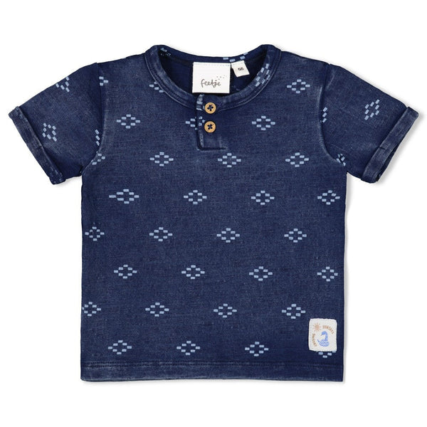 Jongens T-shirt AOP - Sssiesta van Feetje in de kleur Indigo in maat 86.