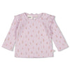 Meisjes Longsleeve pointelle rib AOP - Flower Ranch van Feetje in de kleur Lila in maat 86.