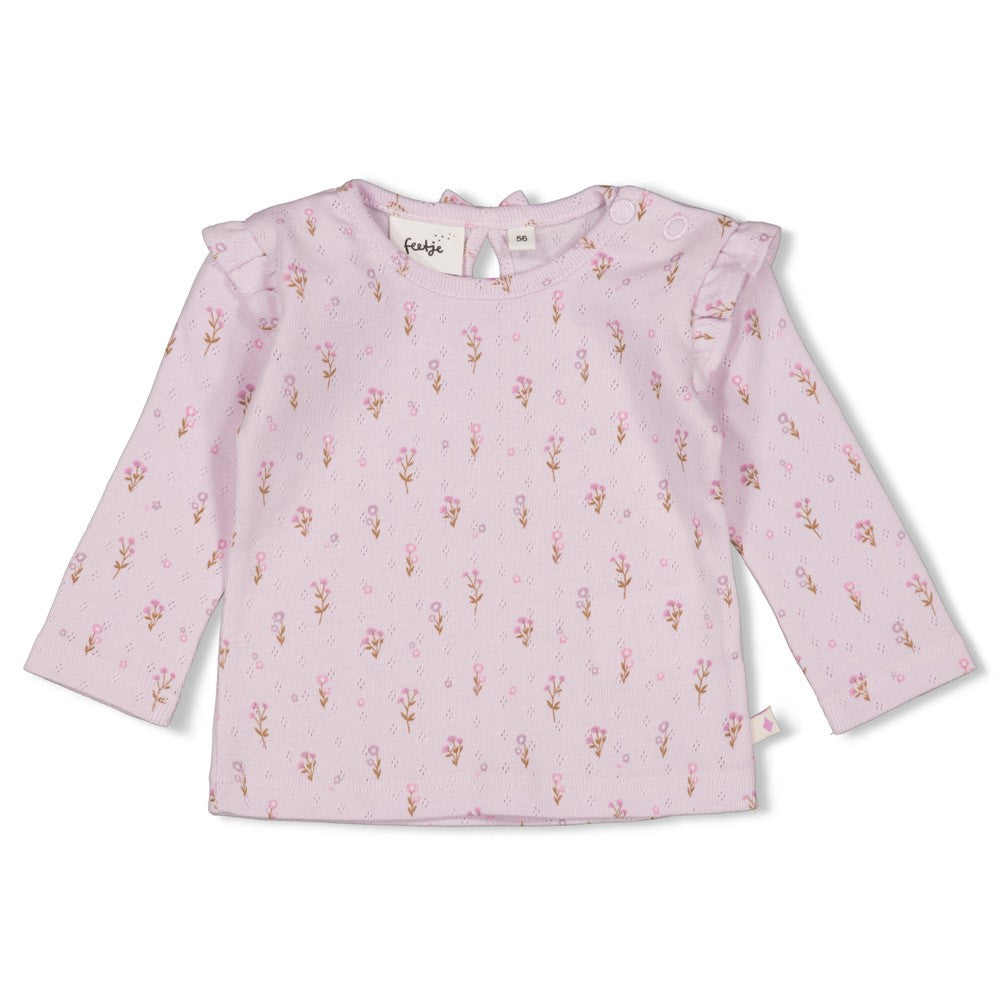 Feetje Longsleeve pointelle rib AOP - Flower Ranch