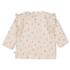 Meisjes Longsleeve pointelle rib AOP - Flower Ranch van Feetje in de kleur Offwhite in maat 86.