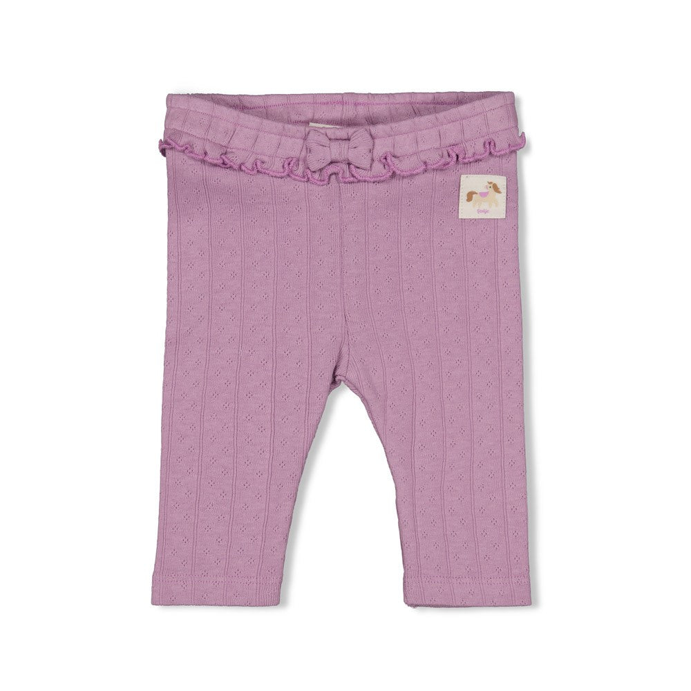 Meisjes Legging pointelle rib - Flower Ranch van Feetje in de kleur Violet in maat 86.