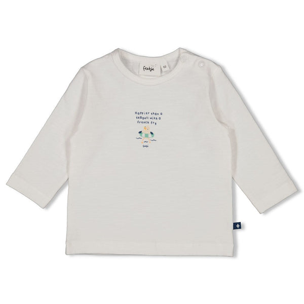 Jongens Longsleeve - Seaside Happiness van Feetje in de kleur Offwhite in maat 86.
