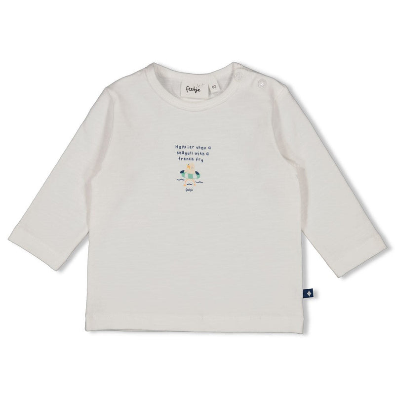 Jongens Longsleeve - Seaside Happiness van Feetje in de kleur Offwhite in maat 86.