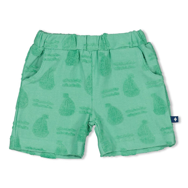 Jongens Short AO badstof - Seaside Happiness van Feetje in de kleur Groen in maat 86.