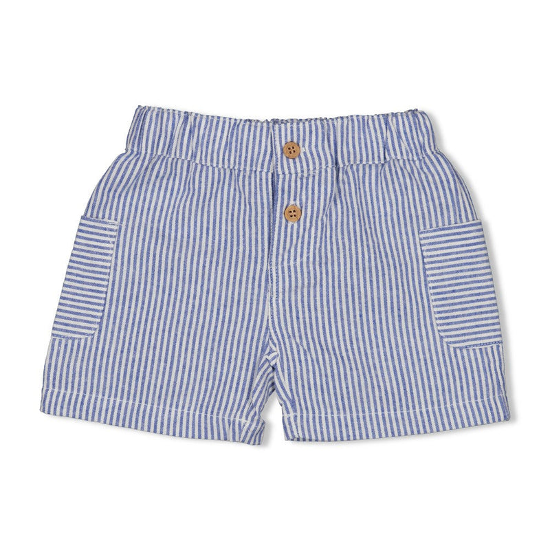Jongens Short streep chambray - Seaside Happiness van Feetje in de kleur Chambray in maat 86.