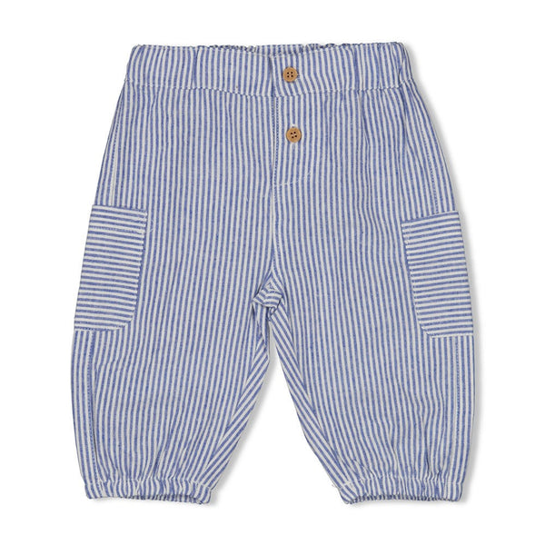 Jongens Broek streep chambray - Seaside Happiness van Feetje in de kleur Chambray in maat 86.